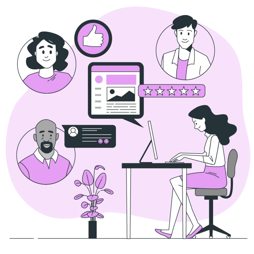 customer review illustration
